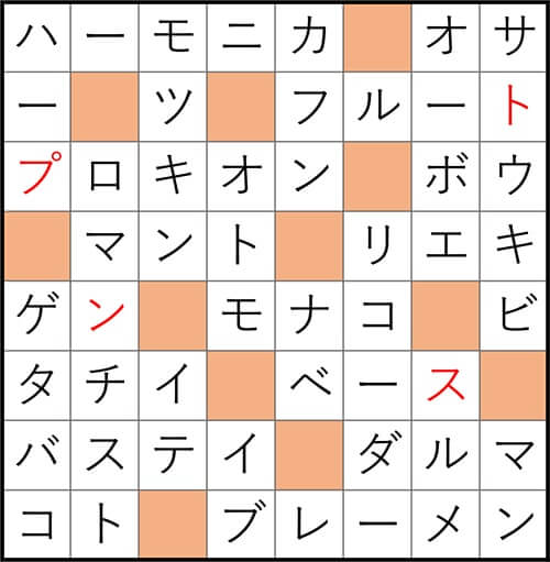 クロスワードde懸賞 No.2688　答え