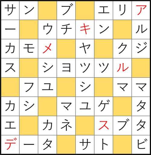 クロスワードde懸賞 No.2707　答え