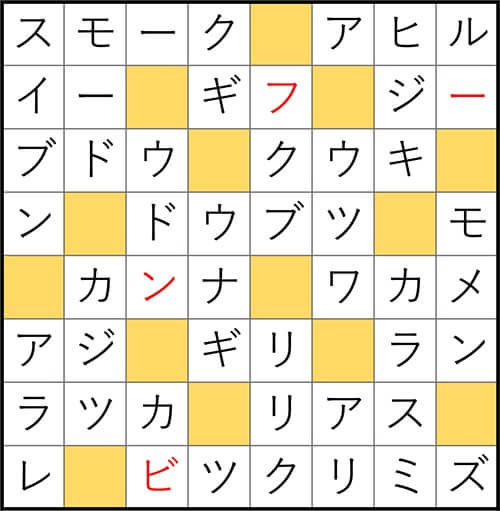 クロスワードde懸賞 No.2782　答え