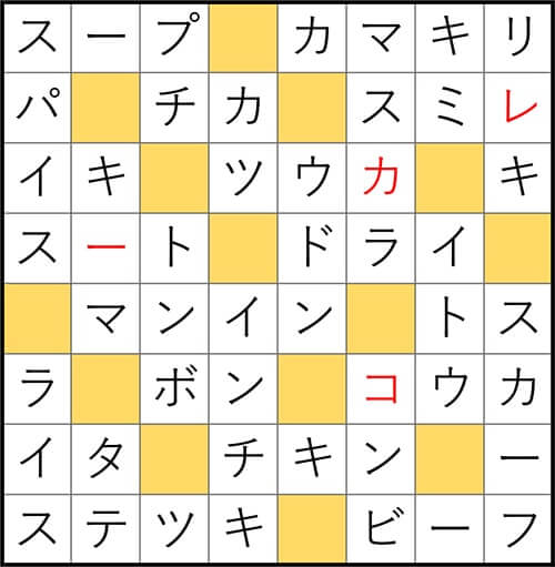 クロスワードde懸賞 No.2839　答え