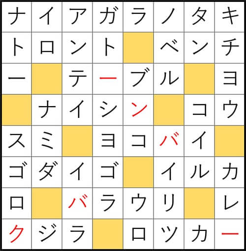 クロスワードde懸賞 No.2844 答え