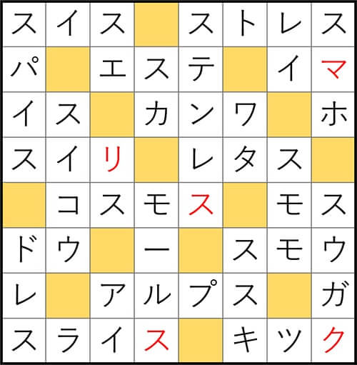 クロスワードde懸賞 No.2851　答え
