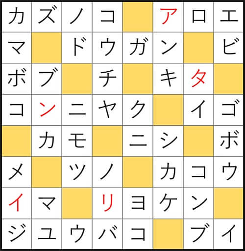 クロスワードde懸賞 No.2852 答え
