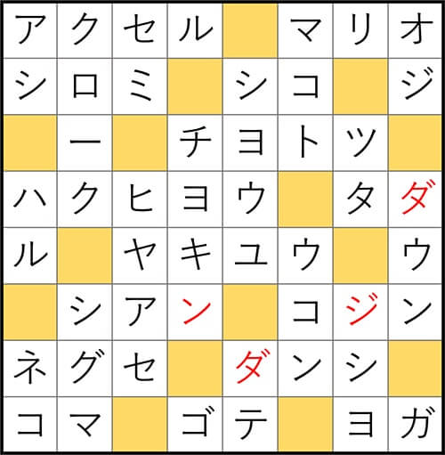 クロスワードde懸賞 No.2853 答え
