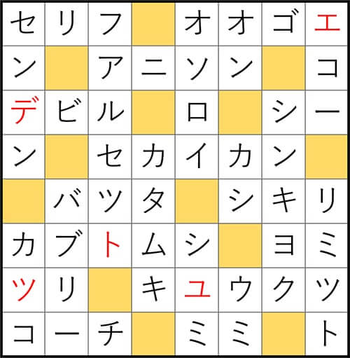 クロスワードde懸賞 No.2855 答え