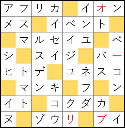 クロスワードde懸賞 No.2860　答え