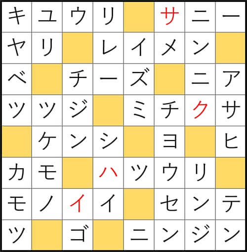 クロスワードde懸賞 No.2863 答え
