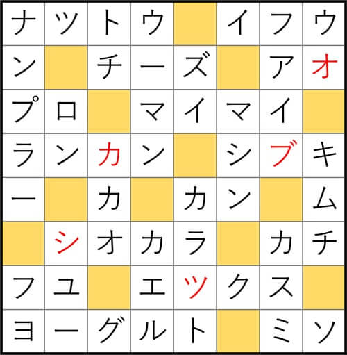 クロスワードde懸賞 No.2884 答え