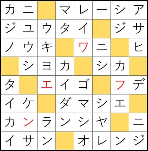 クロスワードde懸賞 No.2897 答え