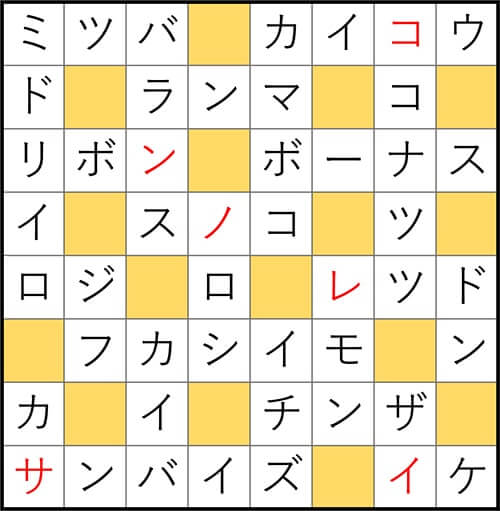 クロスワードde懸賞 No.2898 答え