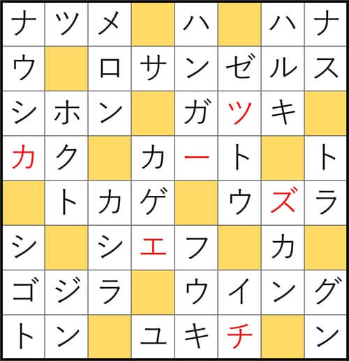 クロスワードde懸賞 No.2985 答え