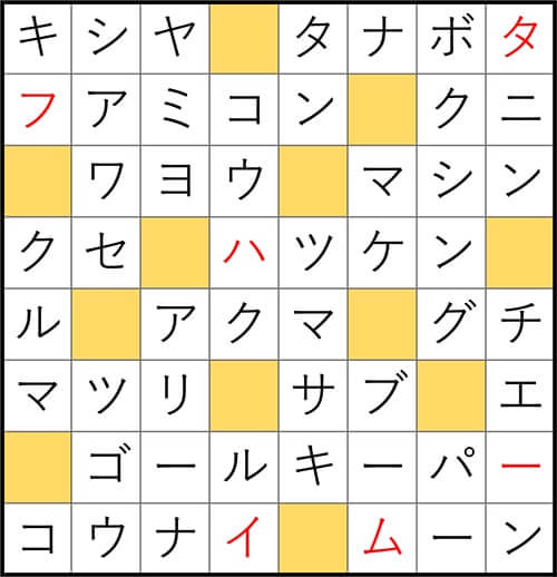 クロスワードde懸賞 No.2991 答え