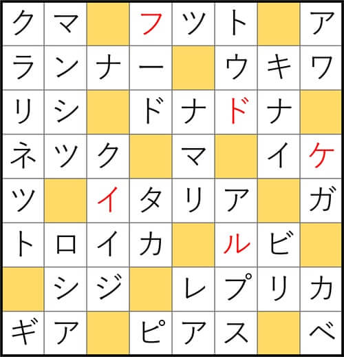 クロスワードde懸賞 No.3004 答え
