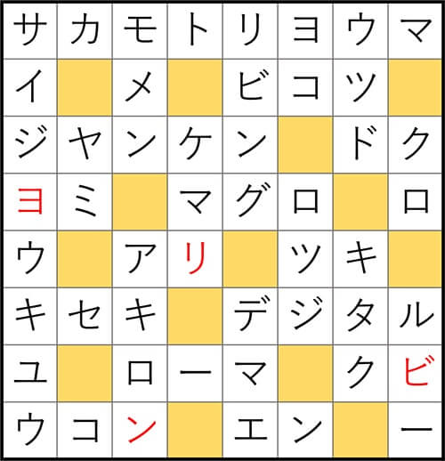 クロスワードde懸賞 No.3017 答え