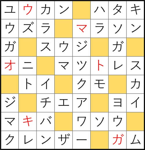 クロスワードde懸賞 No.3028 答え
