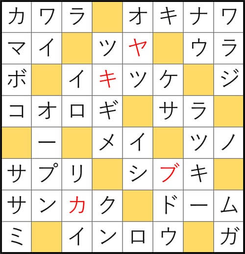 クロスワードde懸賞 No.3068　答え