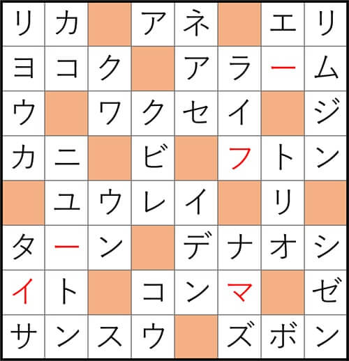 クロスワードde懸賞 No.3079　答え