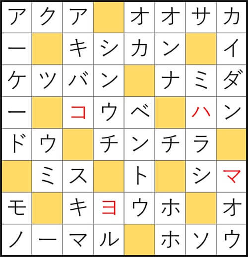 クロスワードde懸賞 No.3088　答え
