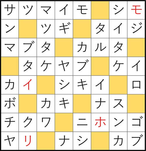 クロスワードde懸賞 No.3109　答え