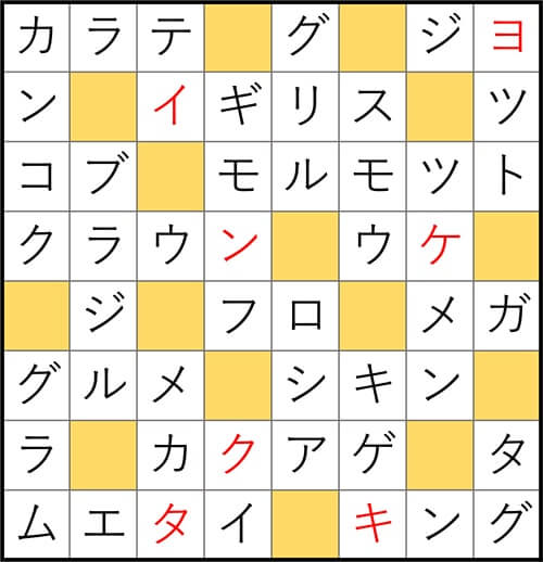 クロスワードde懸賞 No.3115　答え