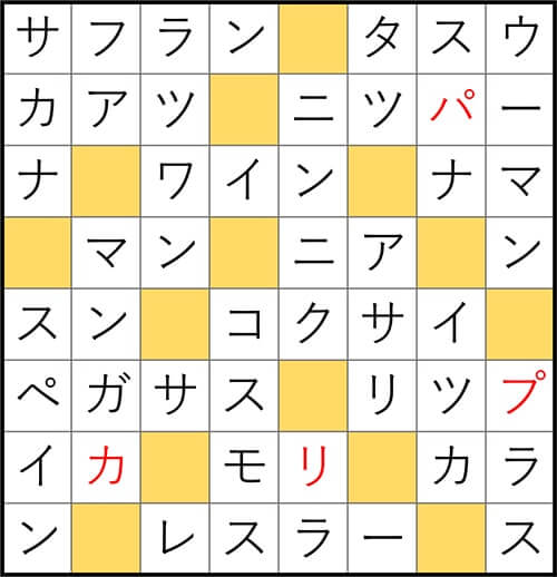 クロスワードde懸賞 No.3123　答え