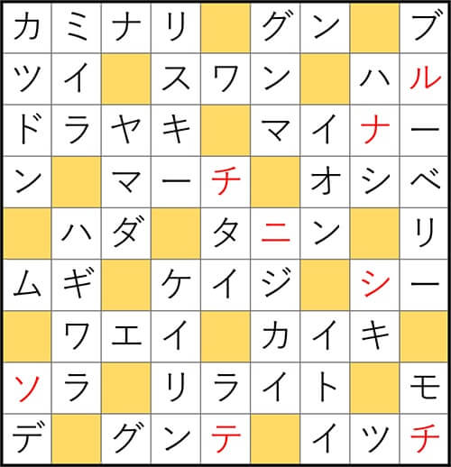 クロスワードde懸賞 No.3125　答え