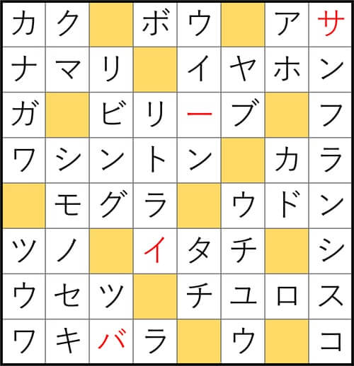 クロスワードde懸賞　No.3175　答え