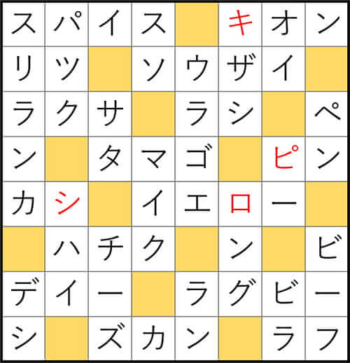クロスワードde懸賞 No.3333　答え