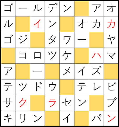 クロスワードde懸賞 No.3364 答え