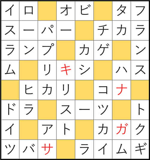 クロスワードde懸賞 No.3381 答え