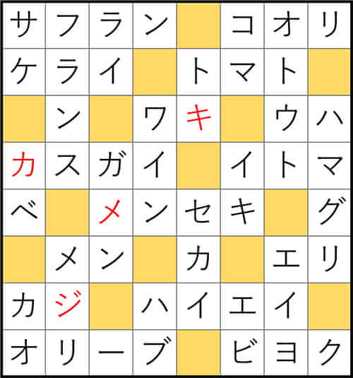 クロスワードde懸賞 No.3382 答え