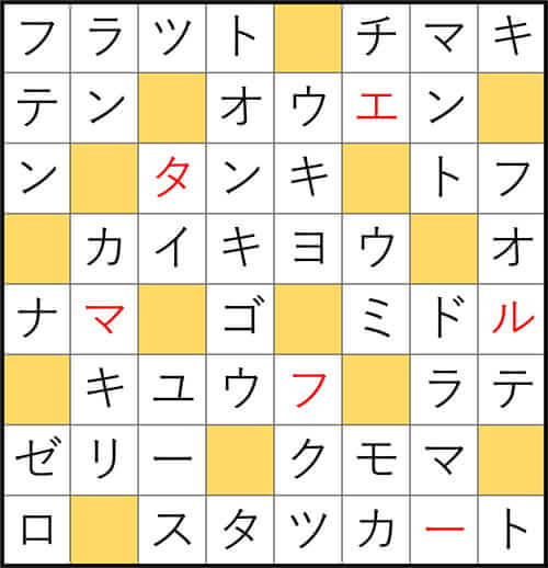 クロスワードde懸賞 No.3437 答え