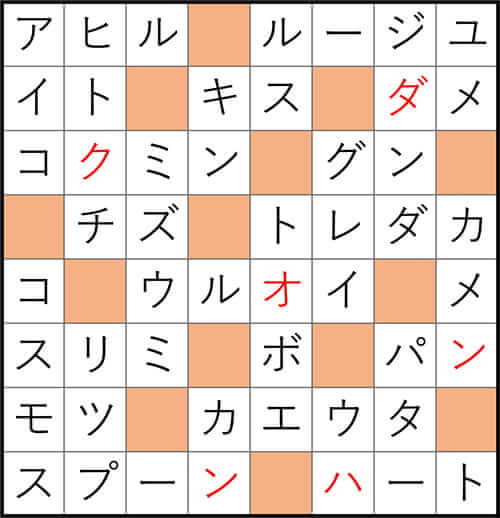 クロスワードde懸賞 No.3449 答え
