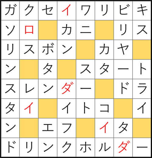 クロスワードde懸賞 No.3456 答え